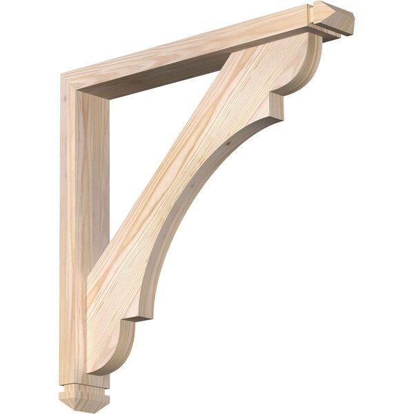 Ekena Millwork Olympic Arts and Crafts Smooth Bracket w/ Offset Brace, Douglas Fir, 3 1/2"W x 24"D x 24"H BKT0402X24X24OLY03SDF - main